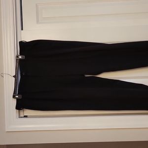Mens Haggar pleated expandable waistband black pants size 38 waist/32 length